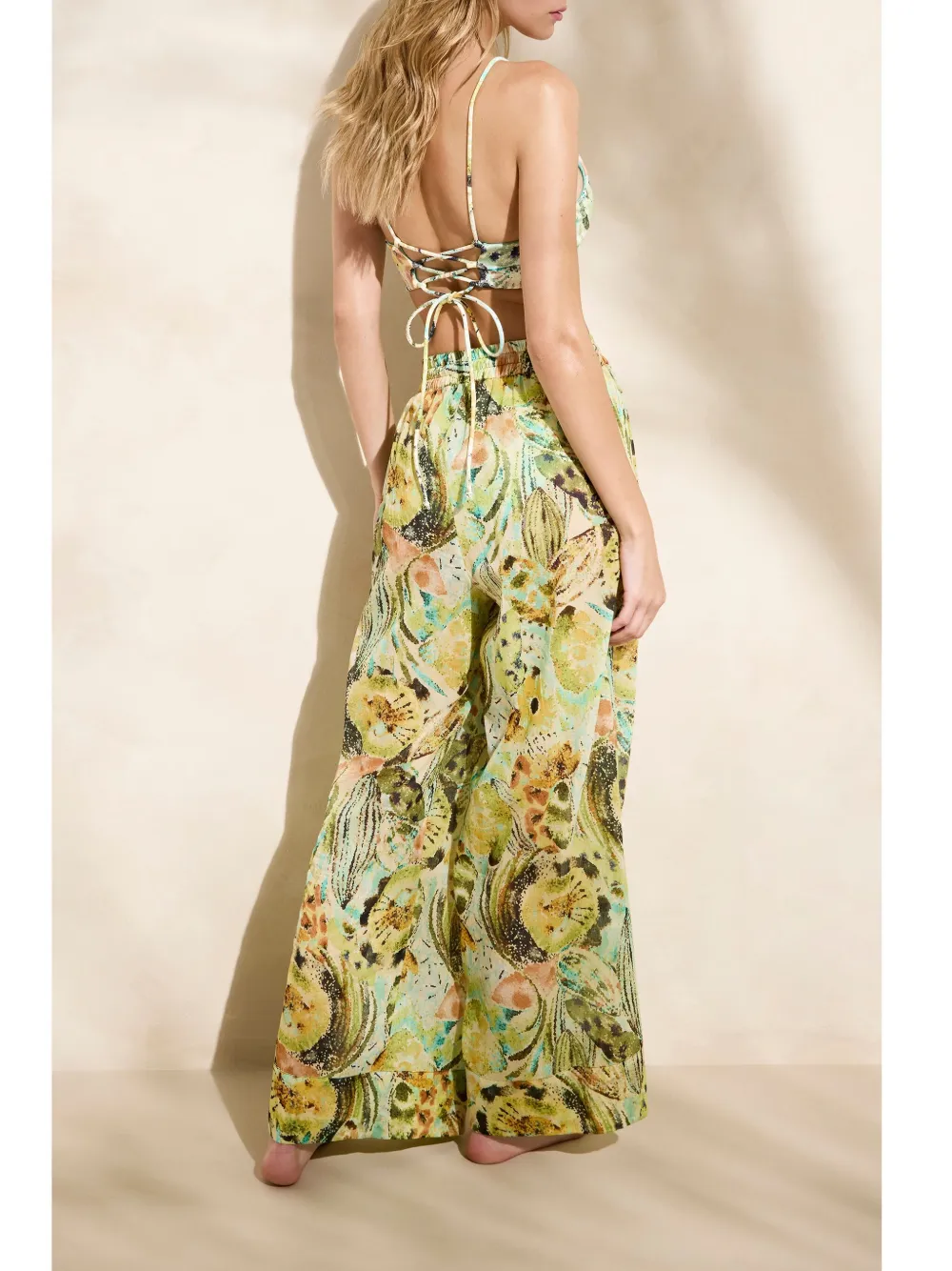 Marie Oliver Ariel Drawstring Wide-leg Trousers In Green