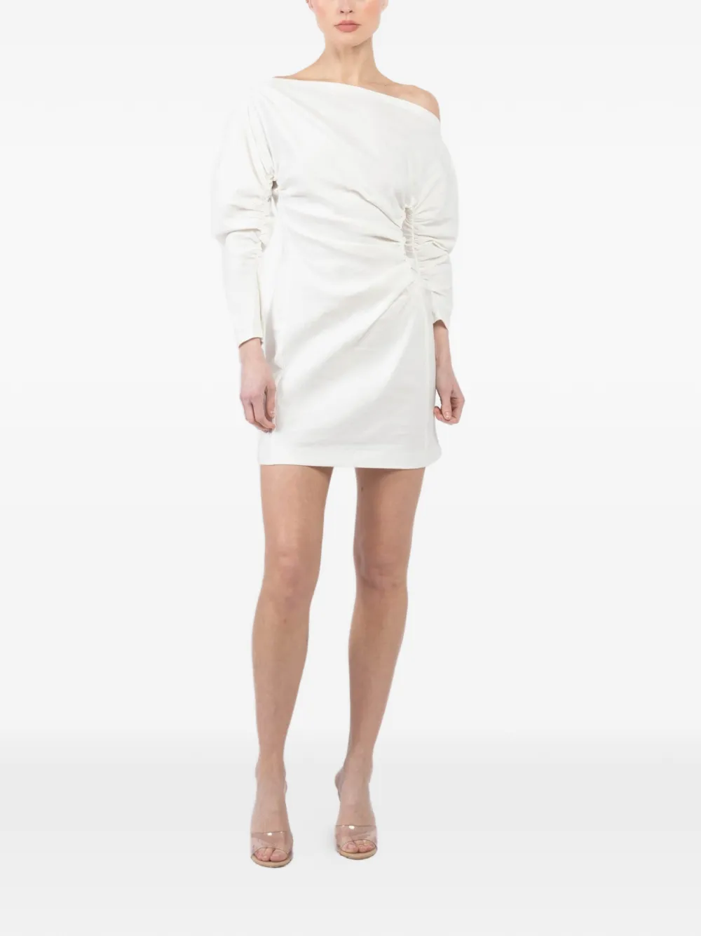 A.L.C. Sona one-shoulder gathered dress - Bianco