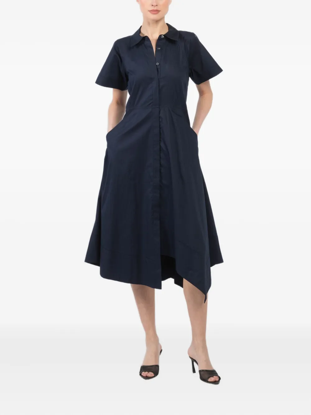 A.L.C. Popeline asymmetrische jurk Blauw