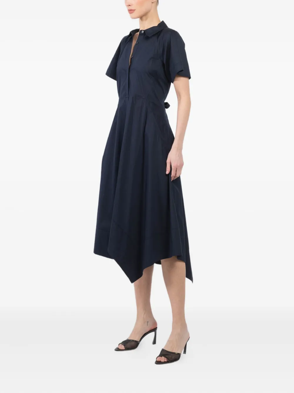A.L.C. Popeline asymmetrische jurk Blauw