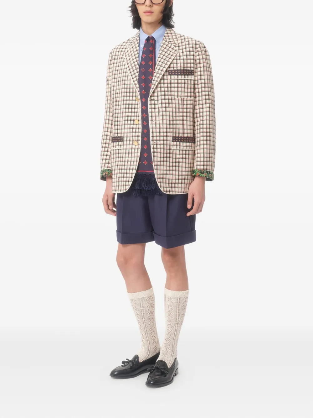 Valentino Garavani checked single-breasted blazer Geel