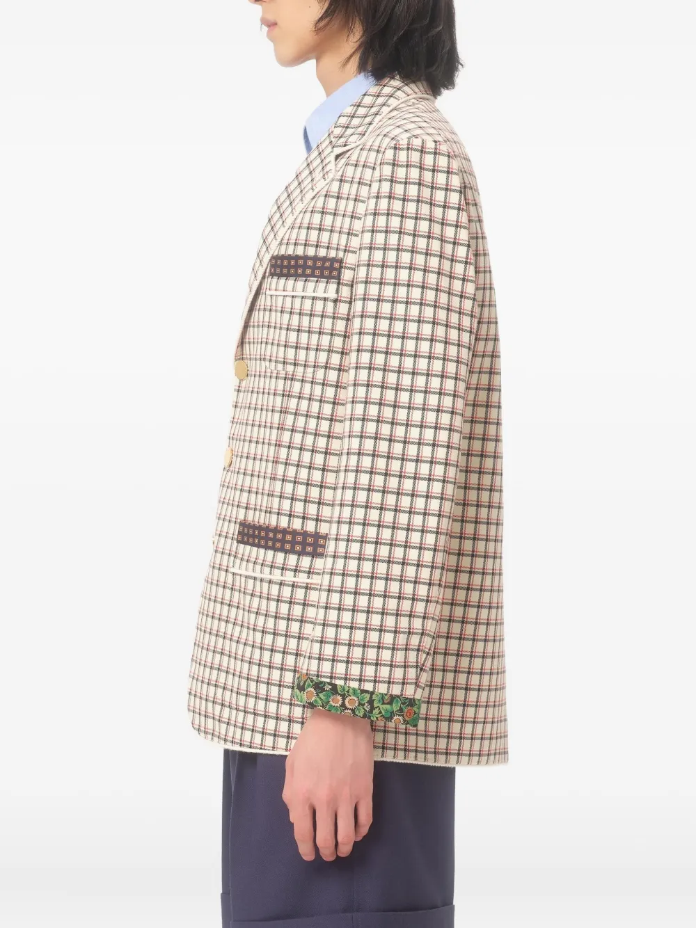 Valentino Garavani checked single-breasted blazer Geel