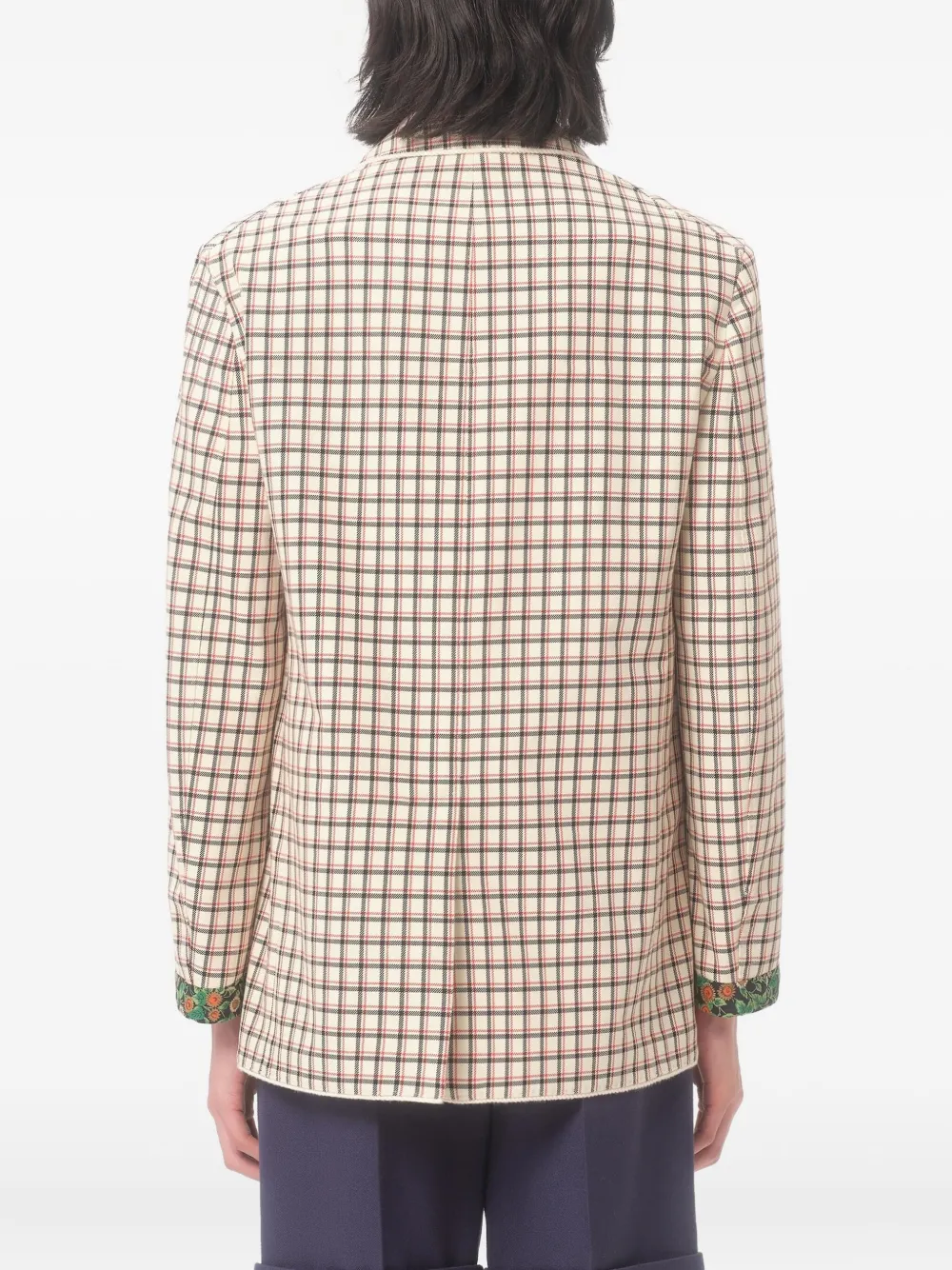 Valentino Garavani checked single-breasted blazer Geel