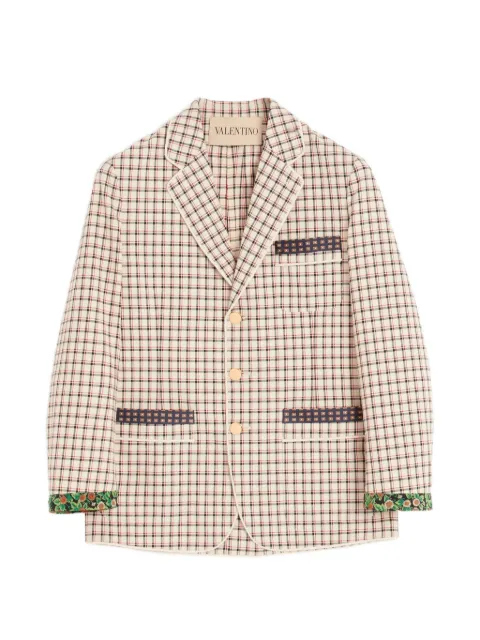 Valentino Garavani check-pattern single-breasted blazer