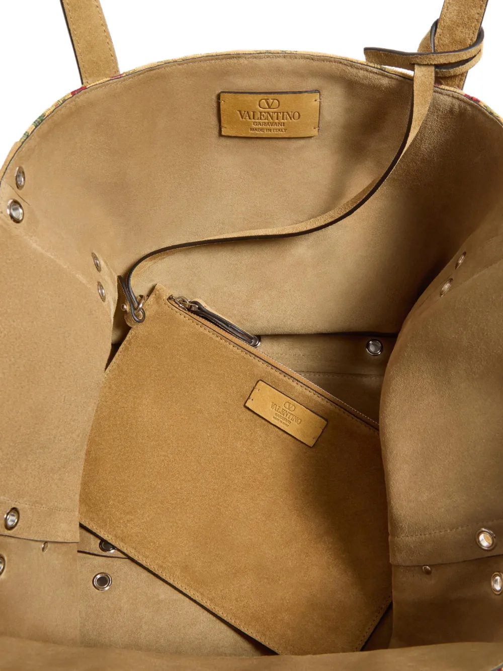 Valentino Garavani Garavani Nellcôte Medium Shopping Bag In Jacquard Fabric In Neutral