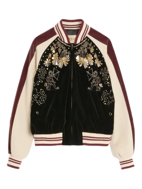 Valentino Garavani embroidered velour bomber jacket