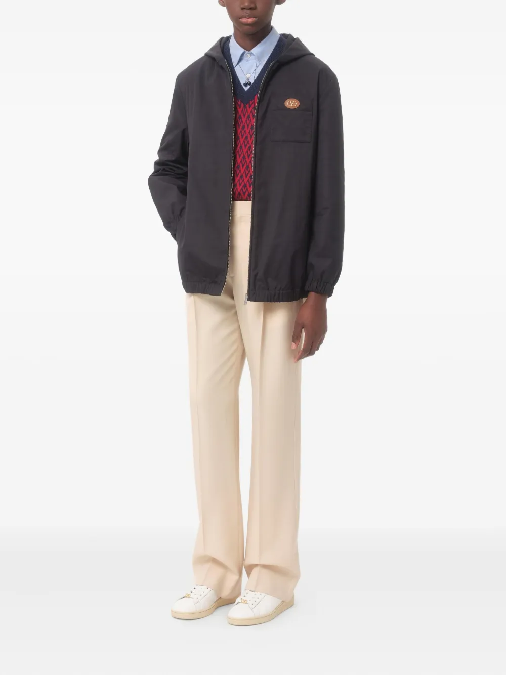 Valentino Garavani Jack met VLogo-patch en capuchon Blauw