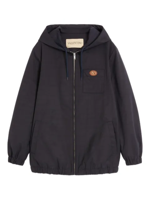 Valentino Garavani NYLON HOODED JACKET WITH VLOGO PATCH