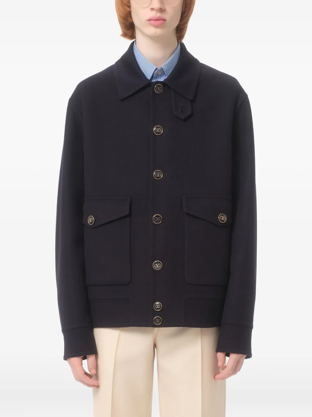 Valentino Garavani Vlogo Signature shirtjack Blauw