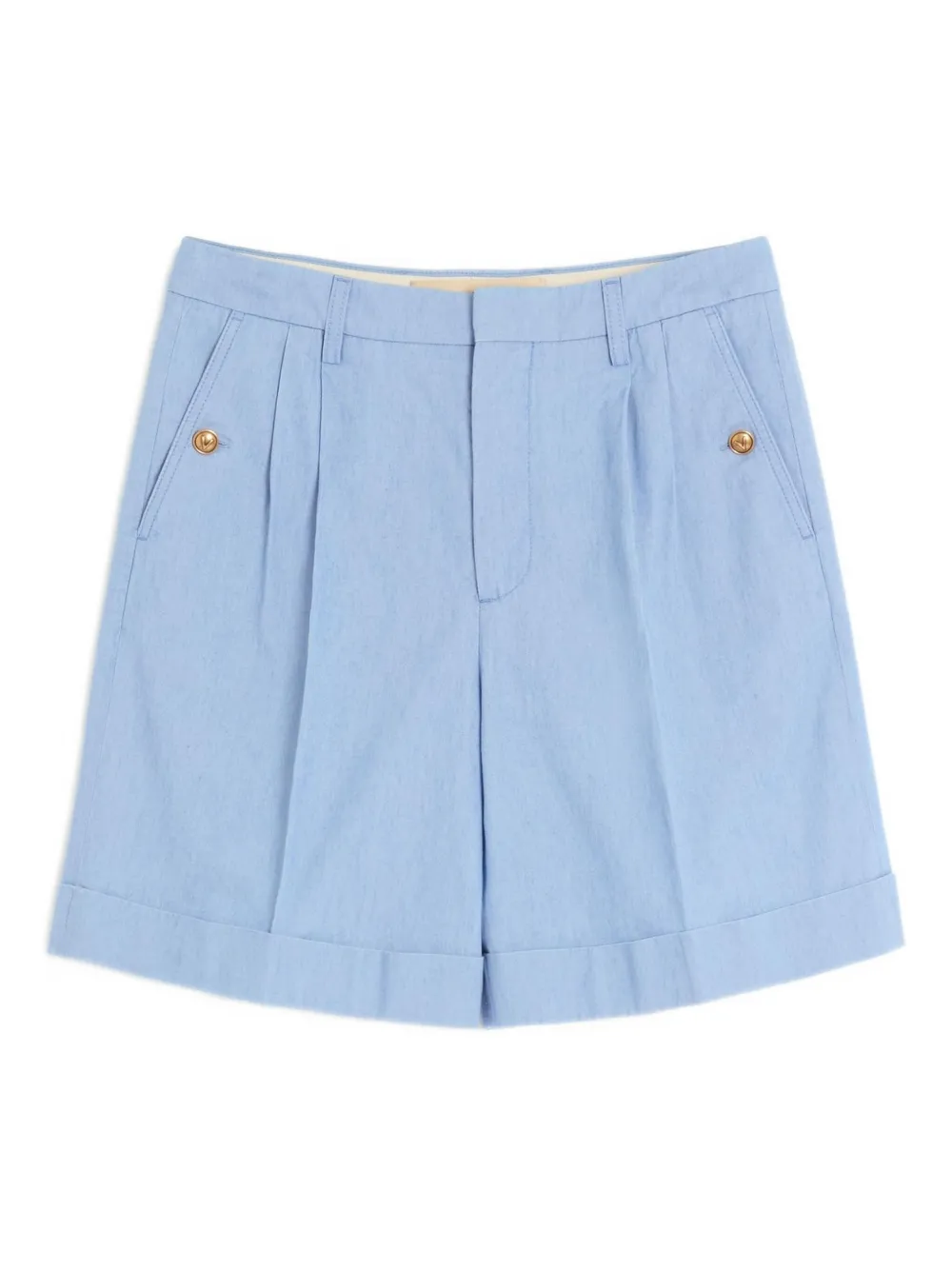 Valentino Garavani Jeans-Bermudas mit Umschlag - Blau