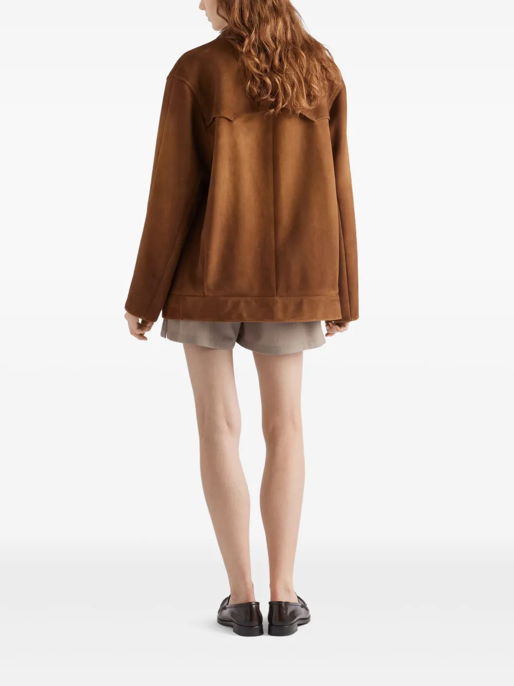 Prada Suède shirtjack Bruin