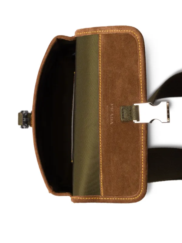 Prada Canvas Flap Shoulder Bag Green FARFETCH AE