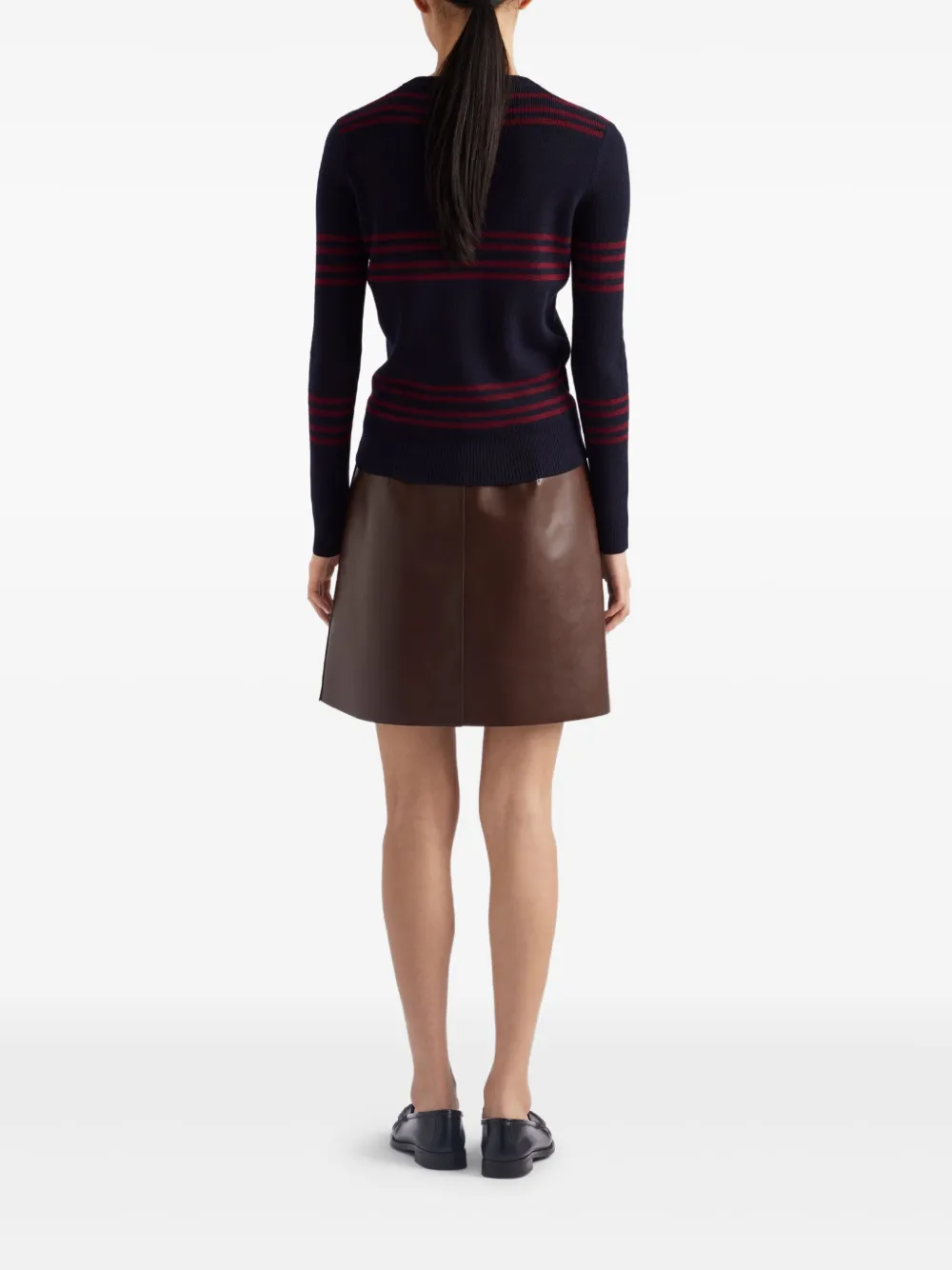 Prada Leren mini-rok Bruin