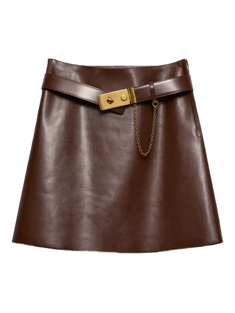 Prada Leren mini-rok Bruin