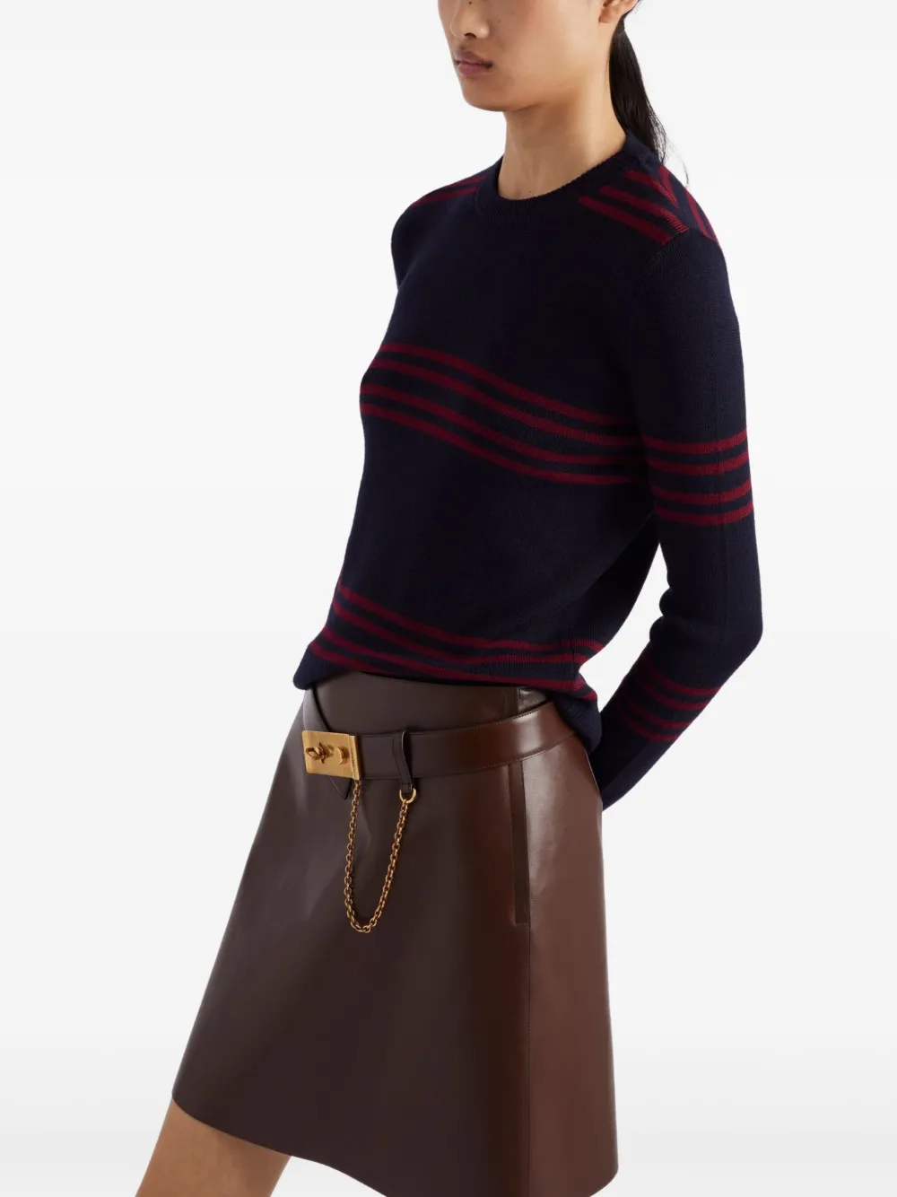 Prada Leren mini-rok Bruin
