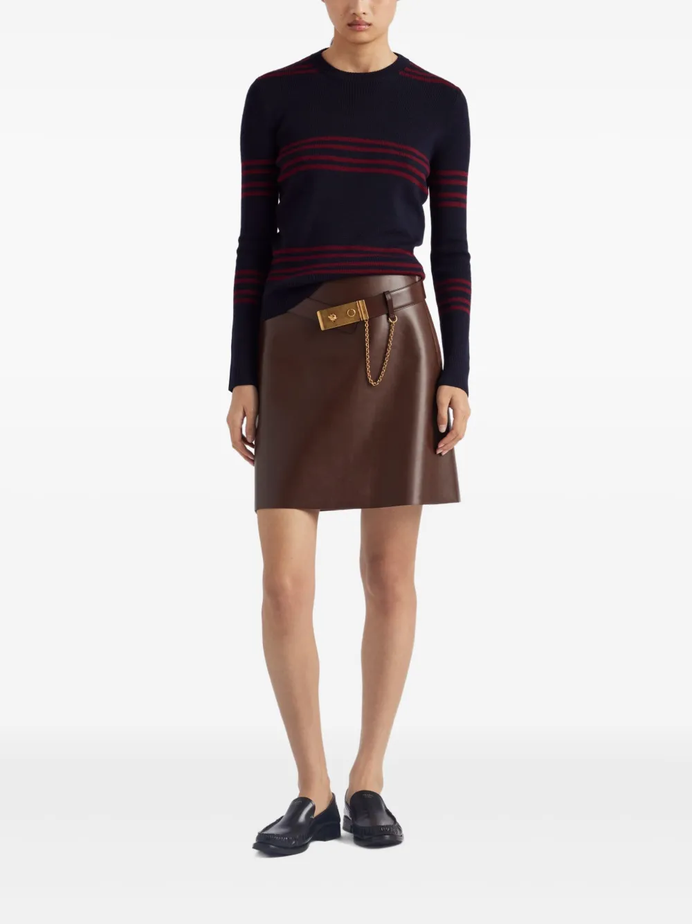 Prada Leren mini-rok - Bruin