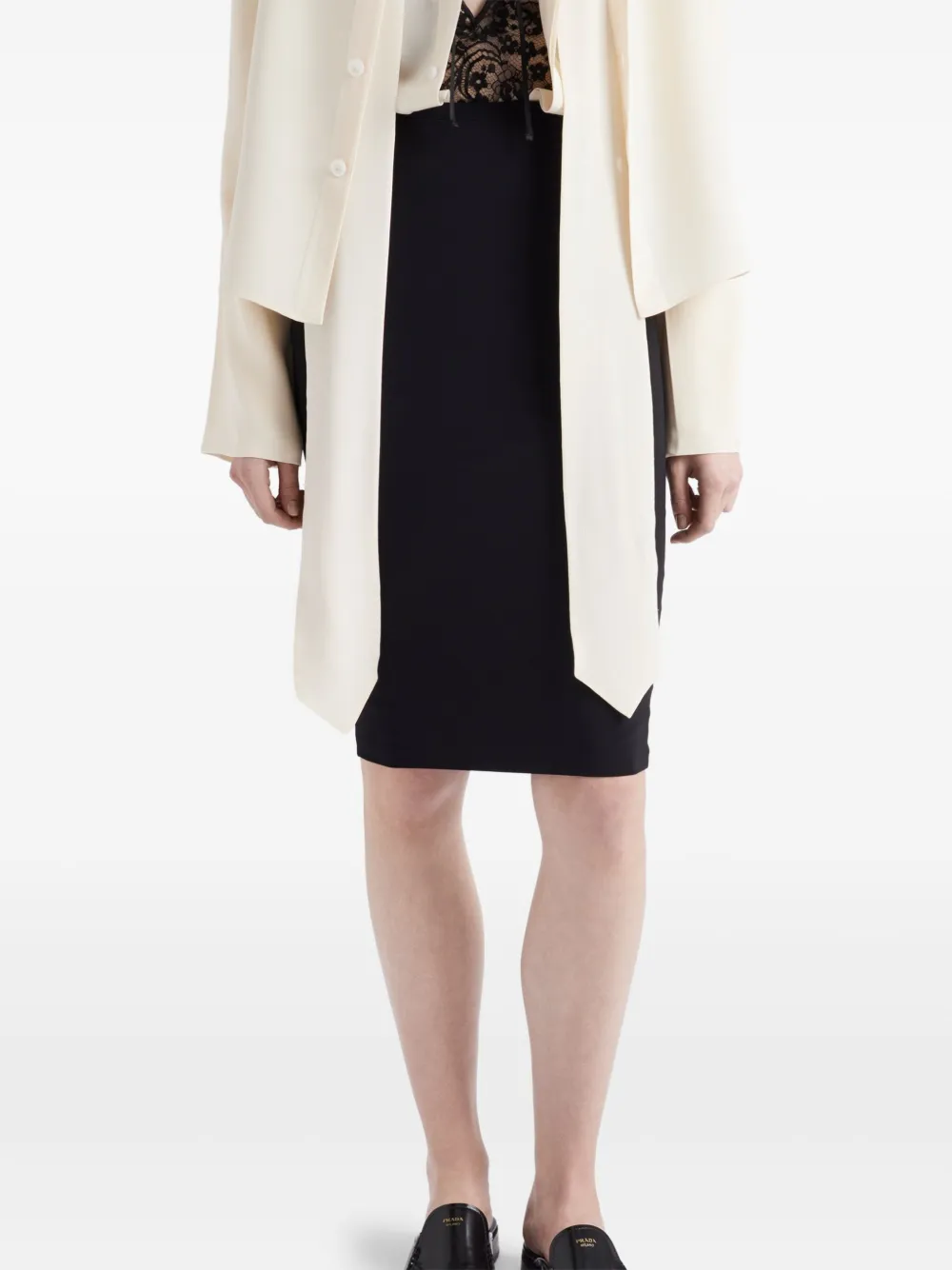 Prada Katoenen midi-rok Zwart