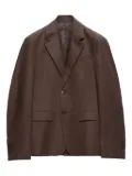 Prada single-breasted linen blazer - Brown