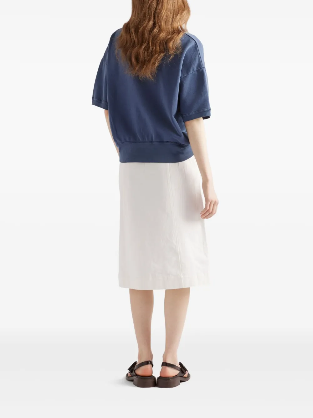 Prada Oversized T-shirt met logoprint Blauw