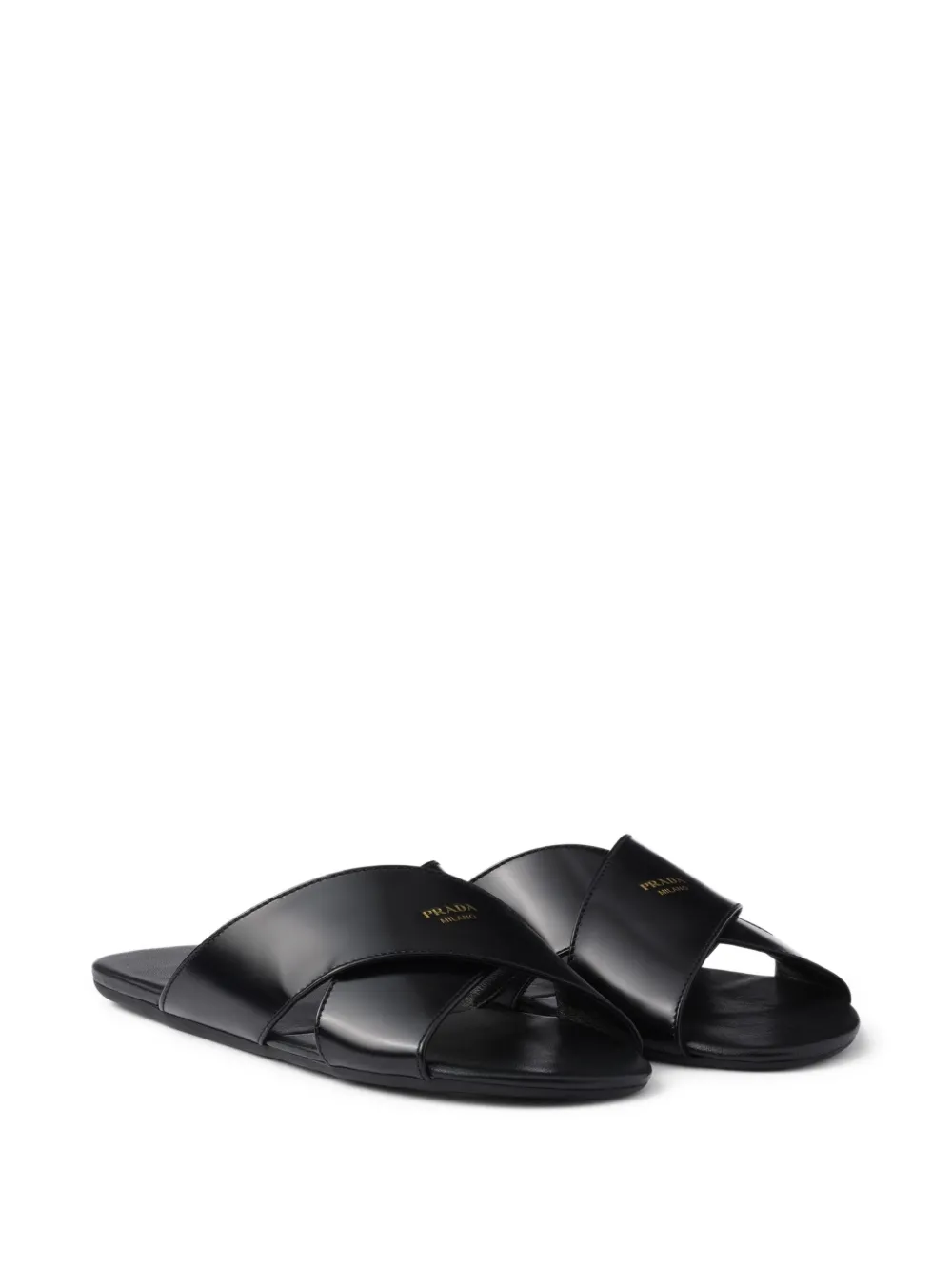 Prada Sandalen met gekruiste bandjes - Zwart