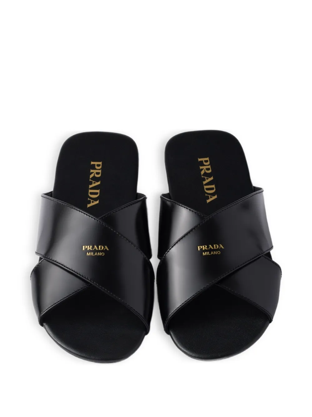 Prada cross-strap sandals Black