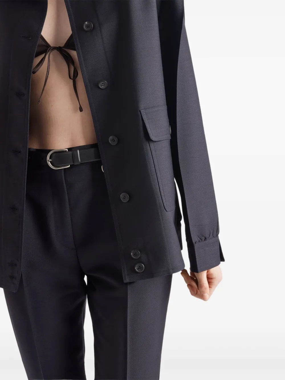 Prada Kid mohair broek Blauw
