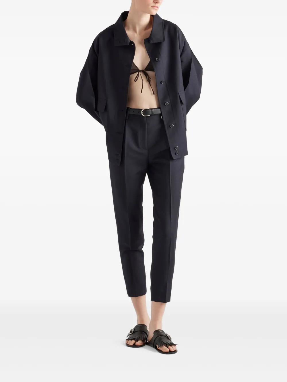 Prada Kid mohair broek - Blauw