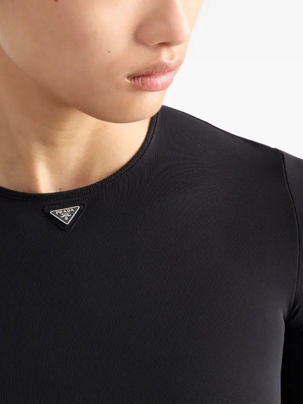 Prada short-sleeved Stretch T-shirt | Black | FARFETCH