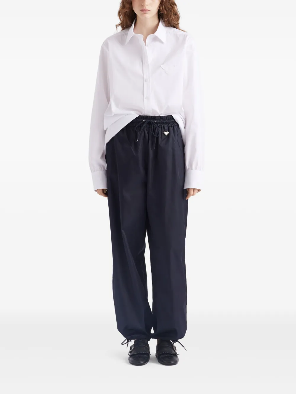 Prada Re-Nylon joggingbroek met trekkoord - Blauw