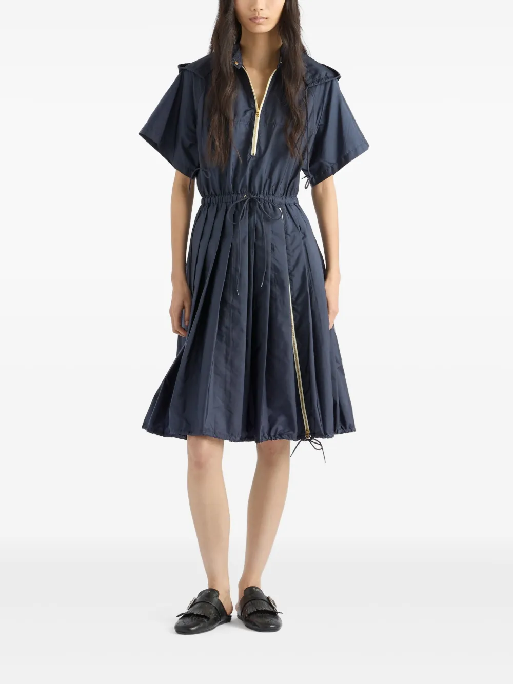 Prada Re-Nylon cargo jurk met rits - Blauw