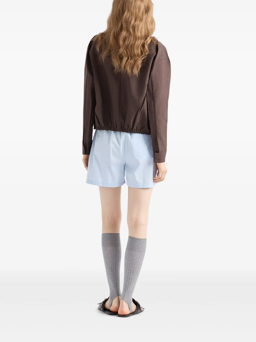 Prada Popeline shorts met katoenen-effect Blauw