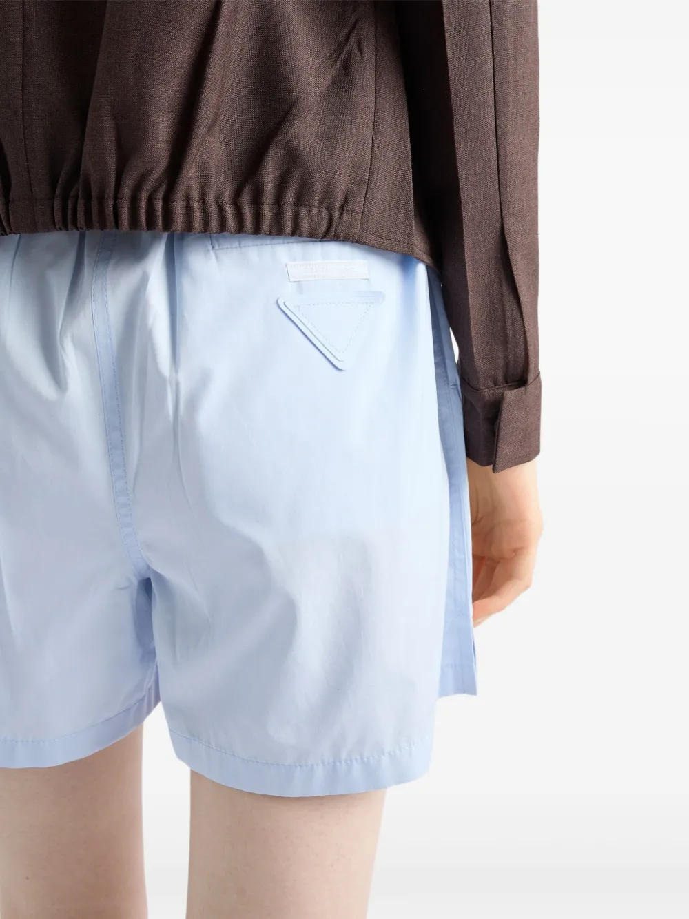 Prada Popeline shorts met katoenen-effect Blauw