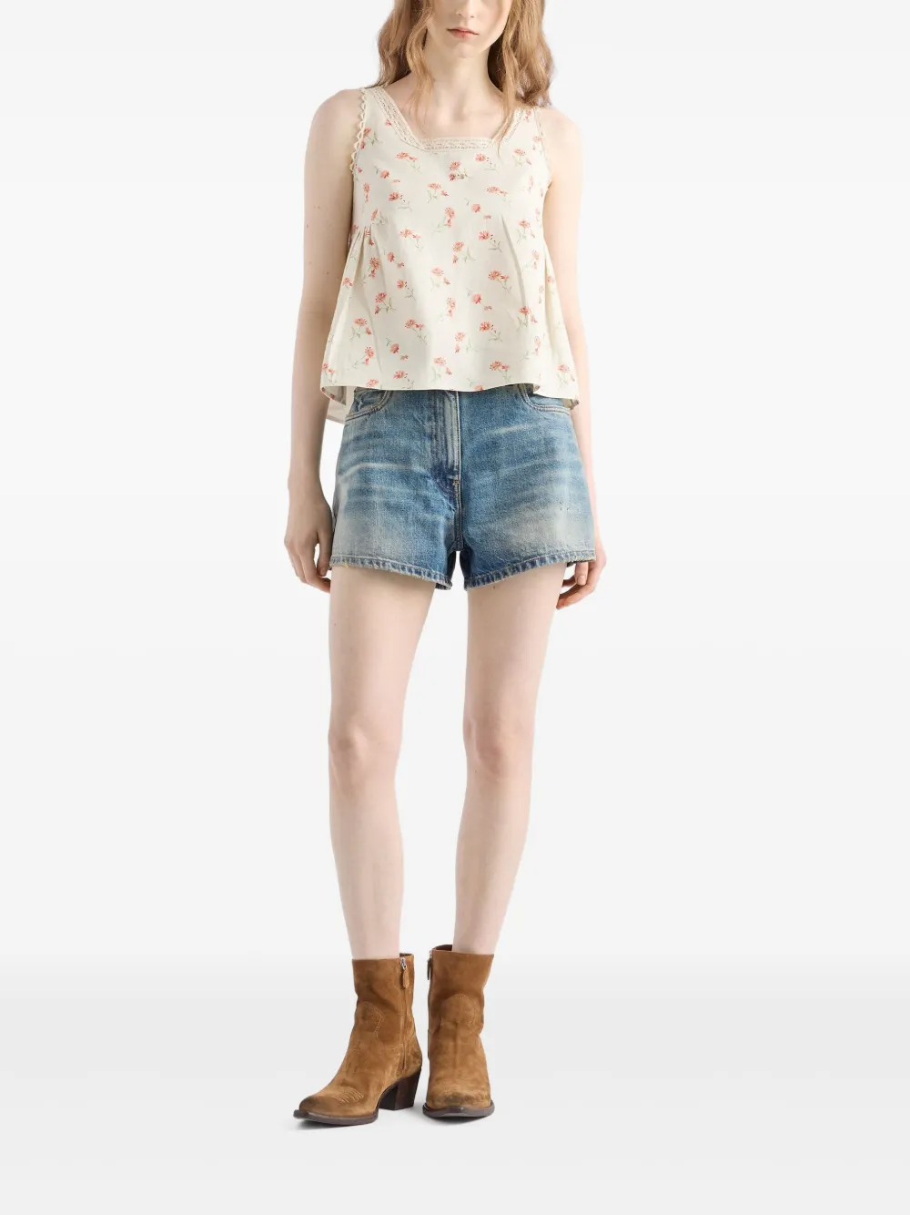 Prada Katoenen spijkershorts - Blauw