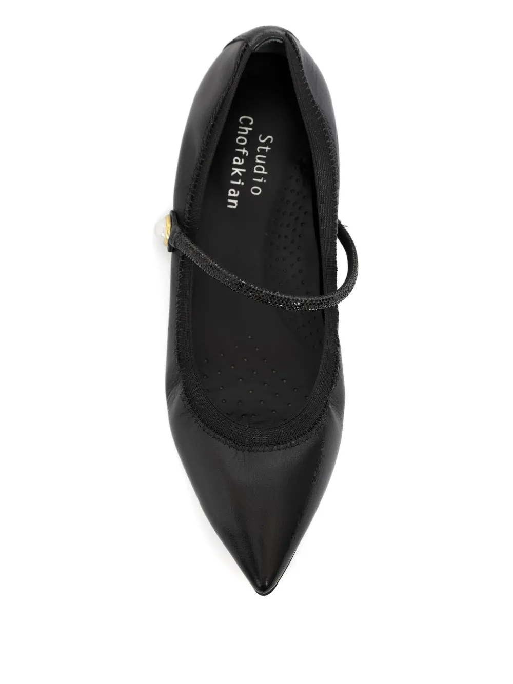 Studio Chofakian Leren ballerina's Zwart