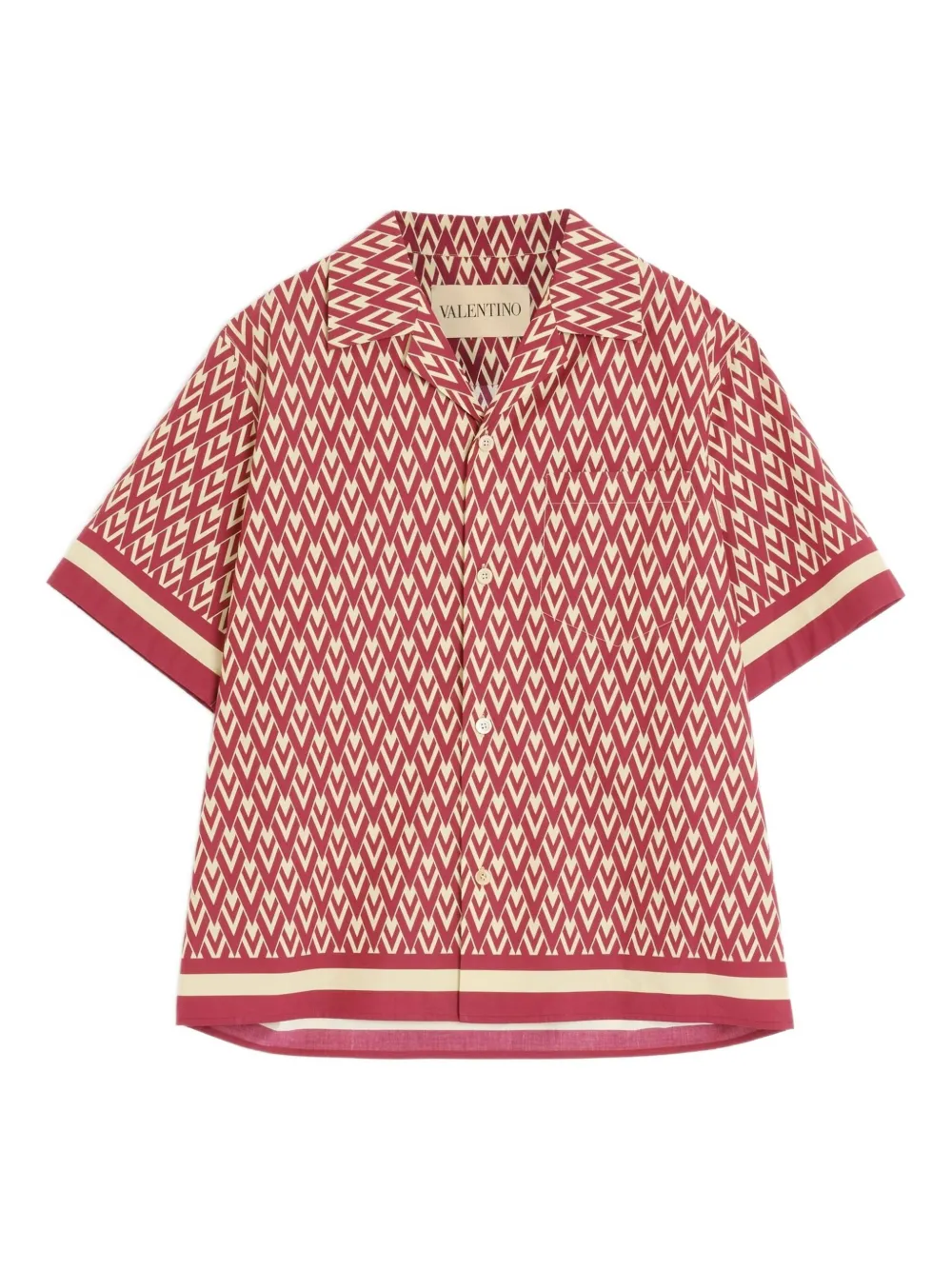 Valentino Garavani geometric print short-sleeve shirt Rood