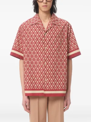 cotton popeline bowling shirt with TOUTE LA V print 4