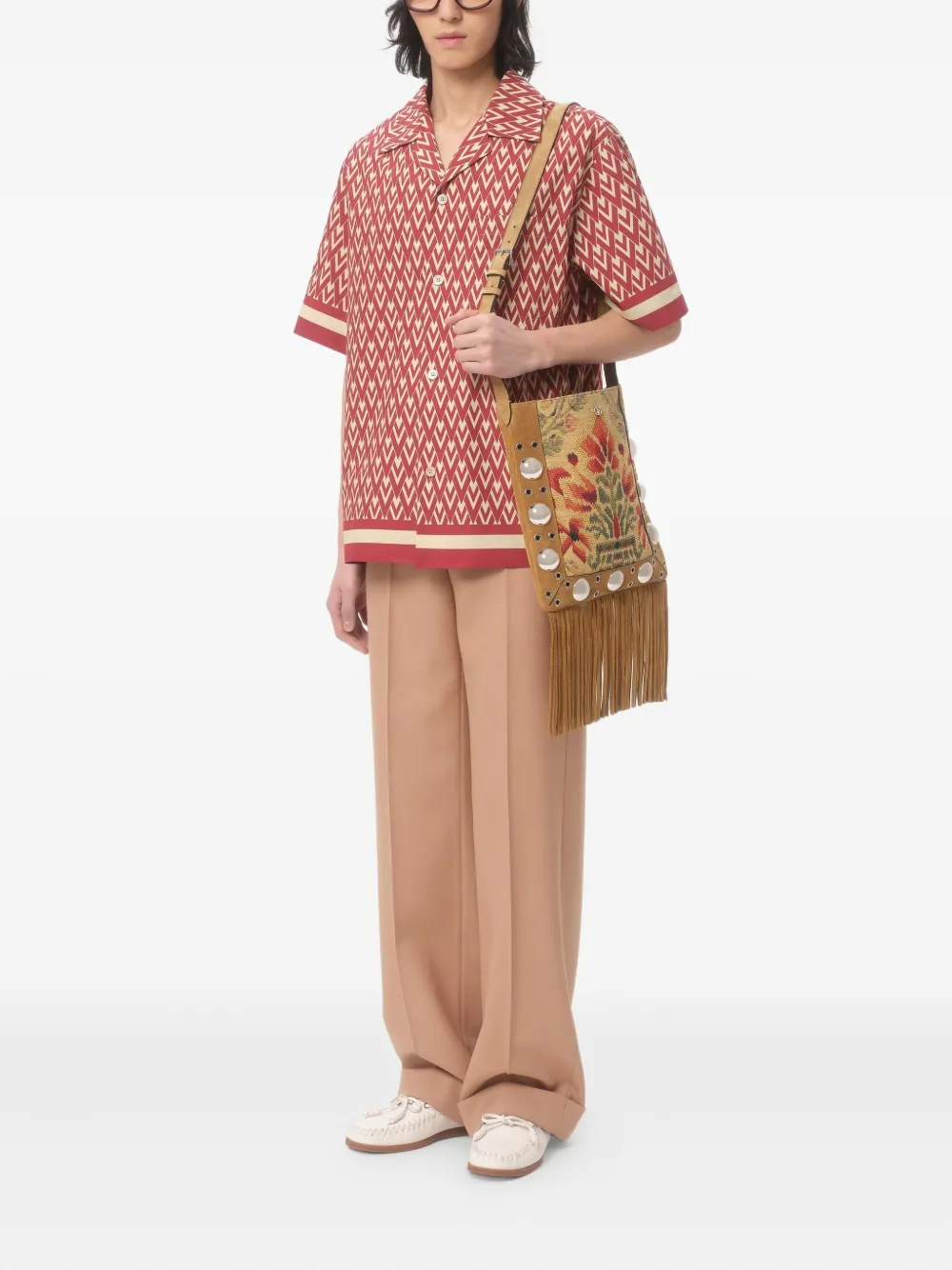 Valentino Garavani geometric print short-sleeve shirt - Rood