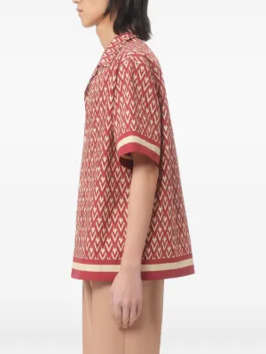 cotton popeline bowling shirt with TOUTE LA V print 6