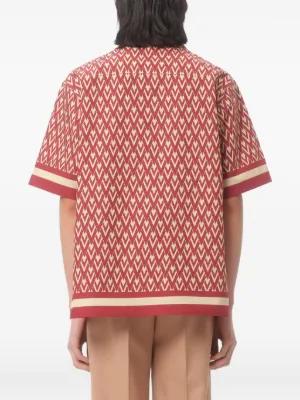 cotton popeline bowling shirt with TOUTE LA V print 7