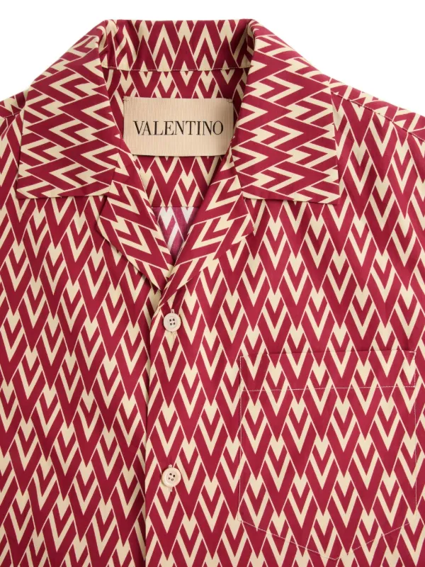 Valentino Garavani Cotton Popeline Bowling Shirt With TOUTE LA V