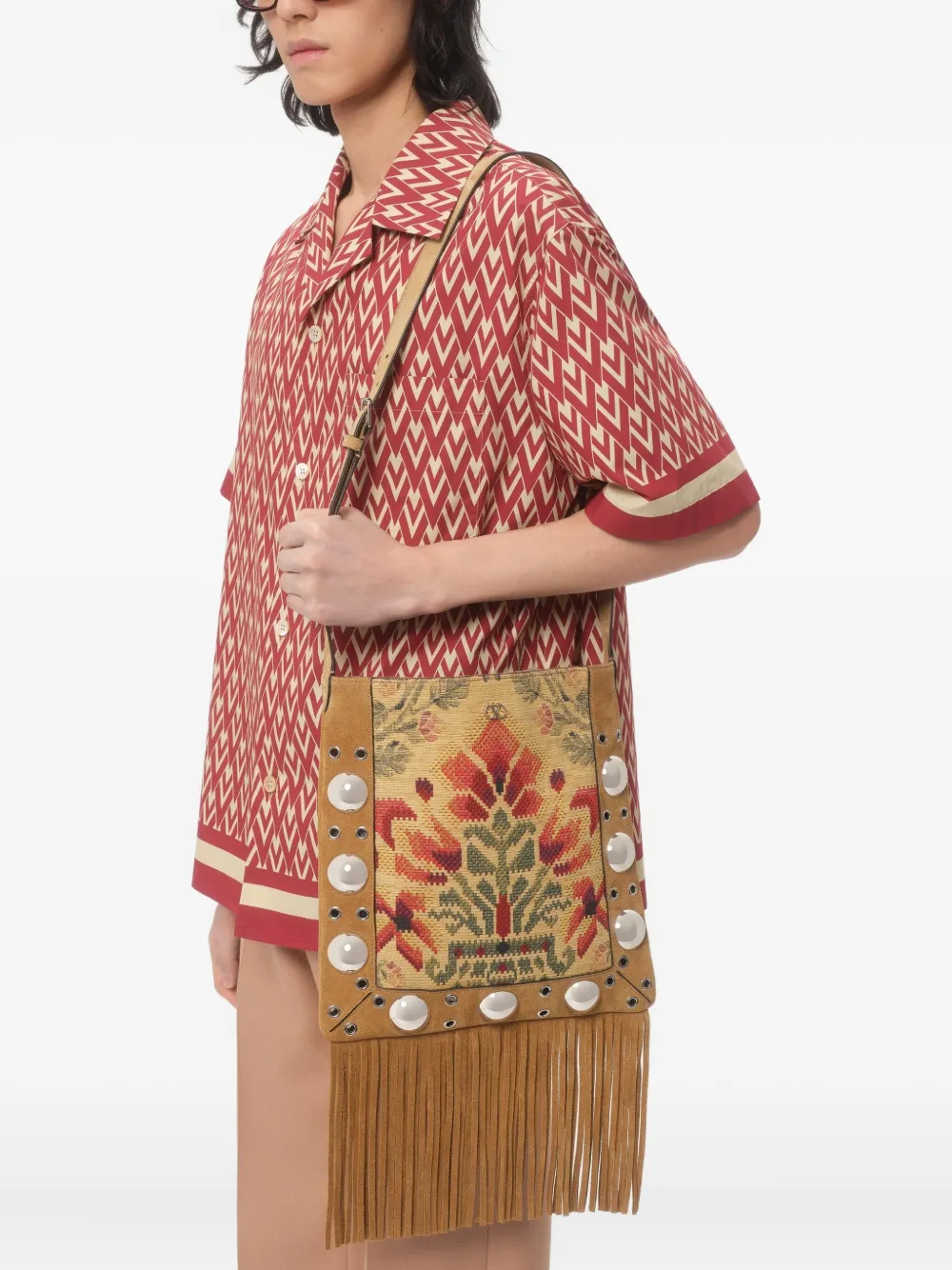 Valentino Garavani geometric print short-sleeve shirt Rood
