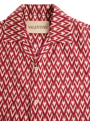 cotton popeline bowling shirt with TOUTE LA V print 3