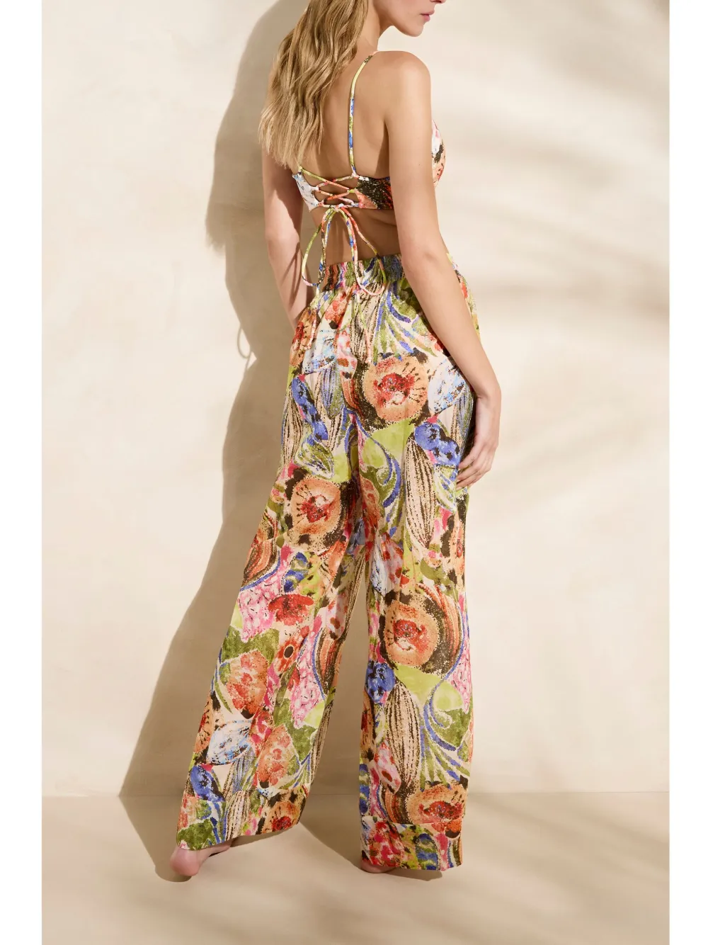 Shop Marie Oliver Ariel Floral-print Wide-leg Trousers In Pink