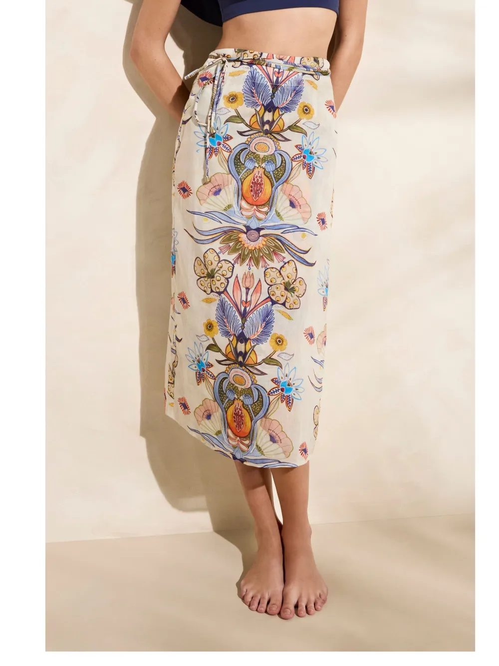 Marie Oliver Sunnie wikkelrok met bloemenprint Wit