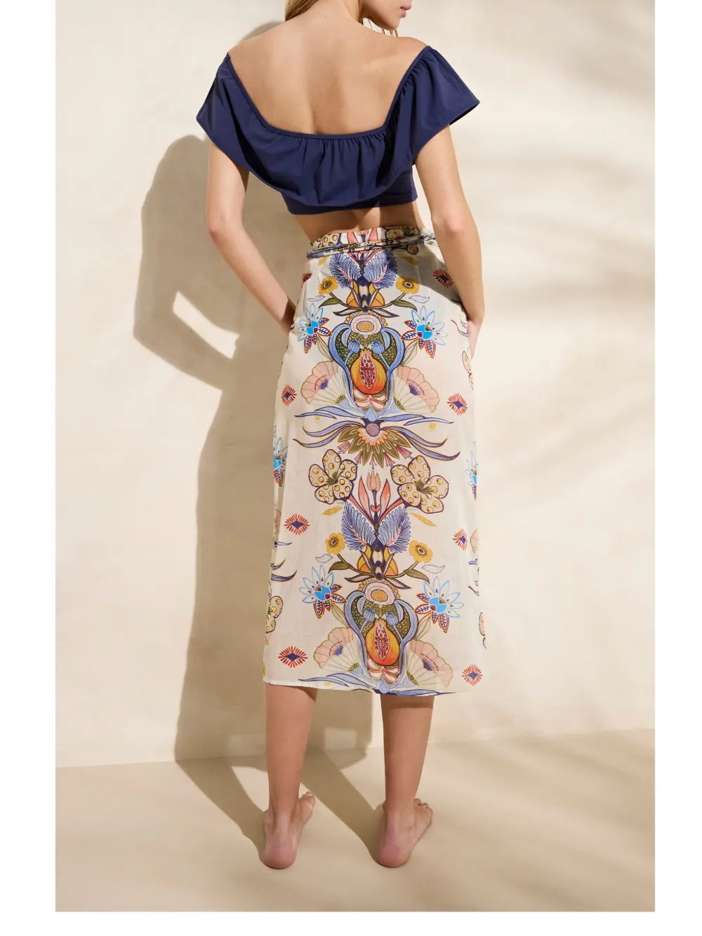 Marie Oliver Sunnie wikkelrok met bloemenprint Wit