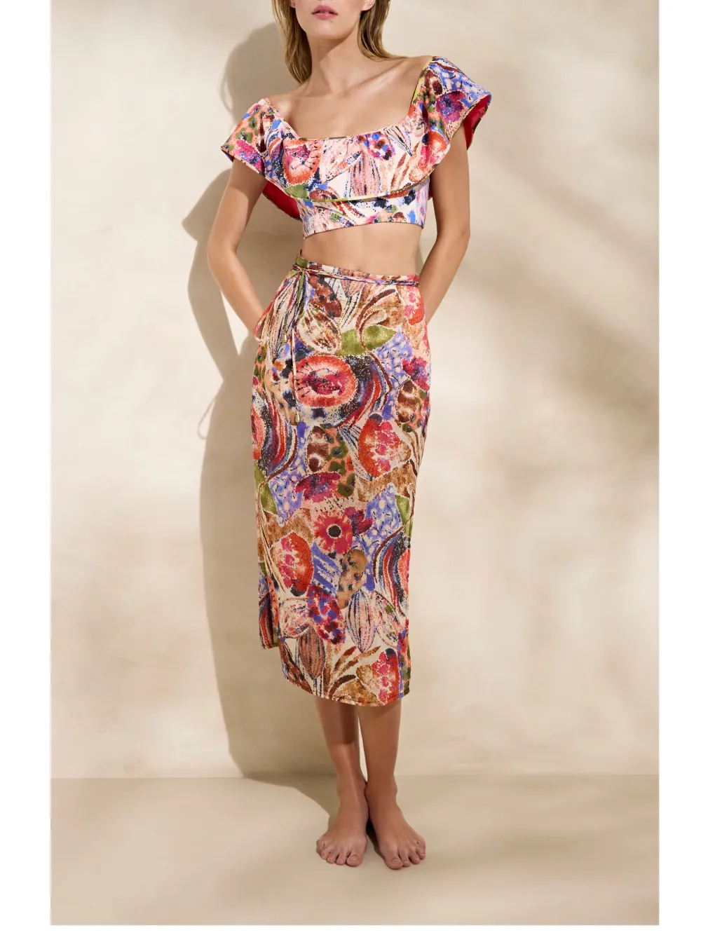 Marie Oliver Sunnie wikkelrok met bloemenprint Roze