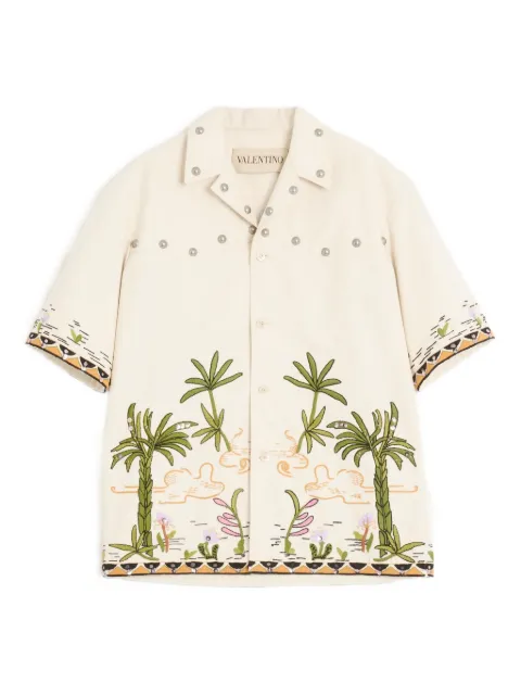 Valentino Garavani floral-embroidered shirt