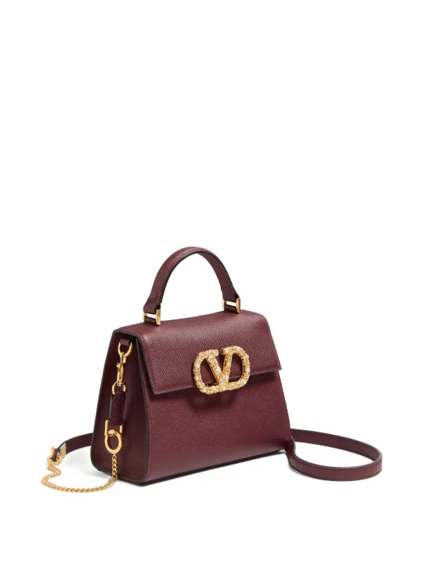 【VALENTINO】VSLING SMALL SHOULDER BAG Small Vsling Grainy Calfskin Handbag for Woman in Black