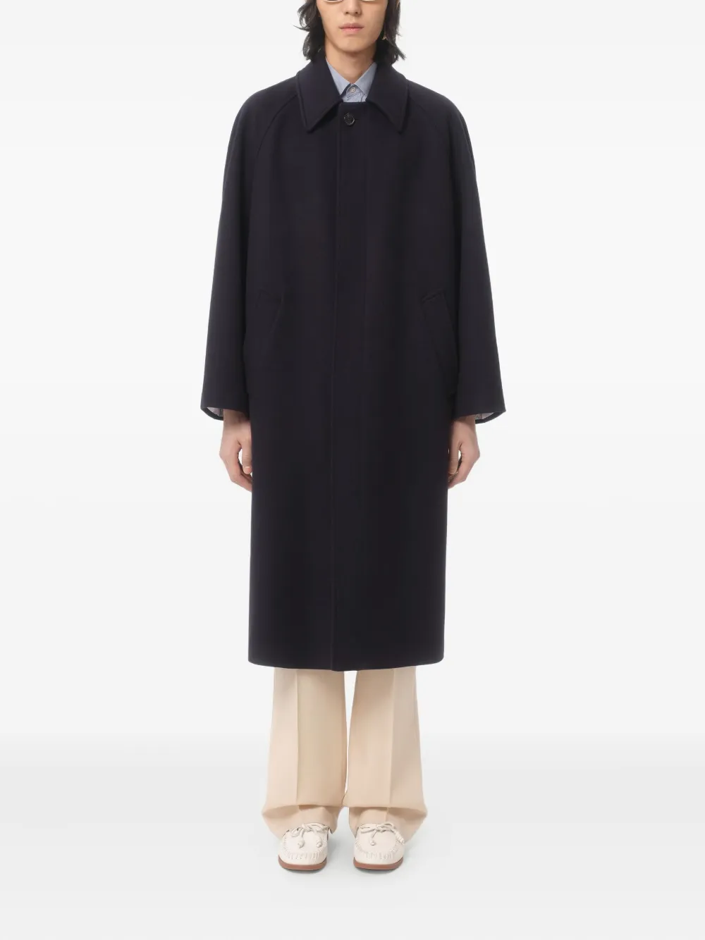 Valentino Single-breasted Wool And Cashmere Coat In Black