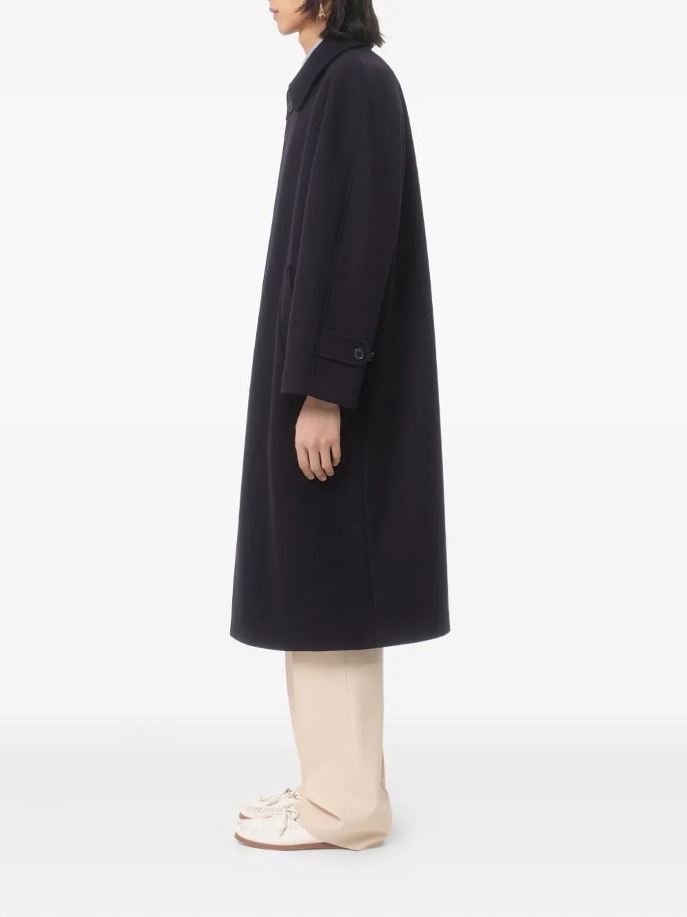 Valentino Single-breasted Wool And Cashmere Coat In Black